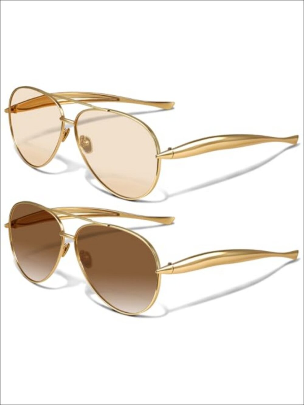 Oversized Retro Aviator Sunglasses UV Protection Metal Full-Frame Unisex